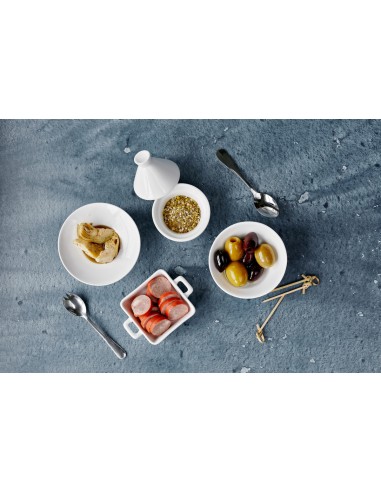 Aperitivo cuadrado blanco porcelana 7 cm Playtime Pro.mundi