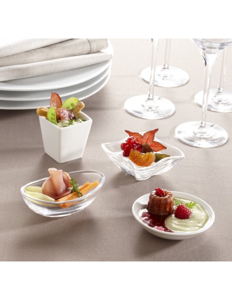 Aperitivo cuadrado blanco porcelana 7 cm Playtime Pro.mundi