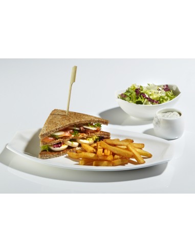 Ensaladera ovalada blanca porcelana 22 cm Matcha Pro.mundi