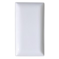 Plato llano rectangular blanco porcelana vitrificada 28x18