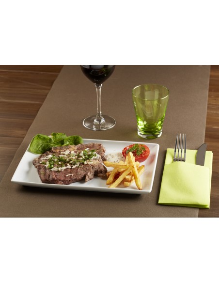 Plato llano rectangular blanco porcelana vitrificada 39x25,5 cm Edina Pro.mundi