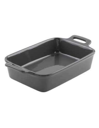 Fuente rectangular gris de gres esmaltado 20x14 cm Bistronome Pro.mundi