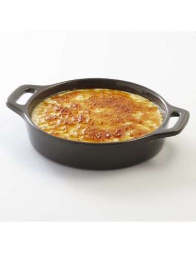 Plato para crème brûlée redondo gris gres esmaltado Ø 14 cm Bistronome Pro.mundi