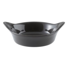 Mini fuente con asas redonda gris gres esmaltado Ø 6