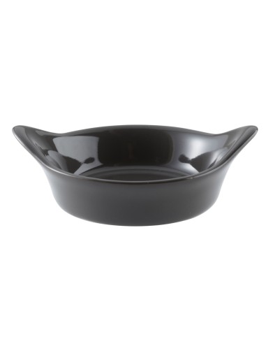 Mini fuente con asas redonda gris gres esmaltado Ø 6