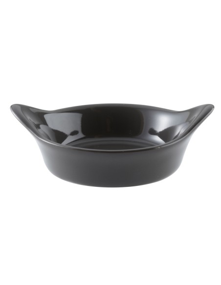 Mini fuente con asas redonda gris gres esmaltado Ø 6