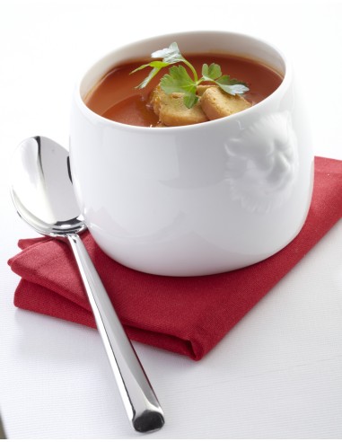 Taza sopera cabeza de león redonda blanca porcelana Ø 9,5 cm Leo Pro.mundi