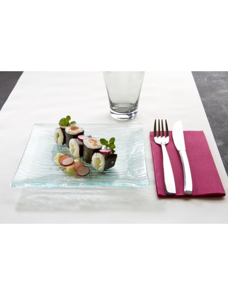 Plato Llano Cuadrado Transparente Vidrio Templado 12,8X12,8 Cm Veloutee Pro.mundi