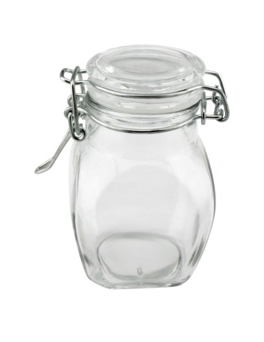 Tarro con tapa hermética cuadrado transparente vidrio 56 mm Pro.mundi
