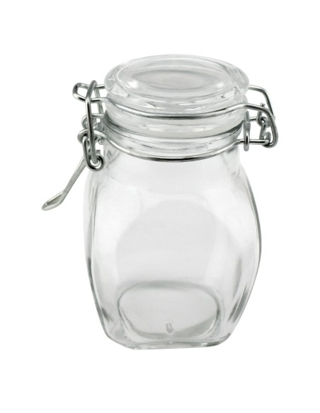 Tarro con tapa hermética cuadrado transparente vidrio 56 mm Pro.mundi