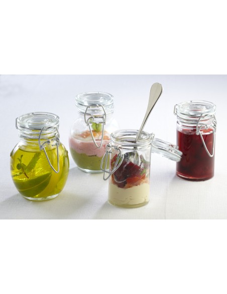 Tarro con tapa hermética cuadrado transparente vidrio 56 mm Pro.mundi