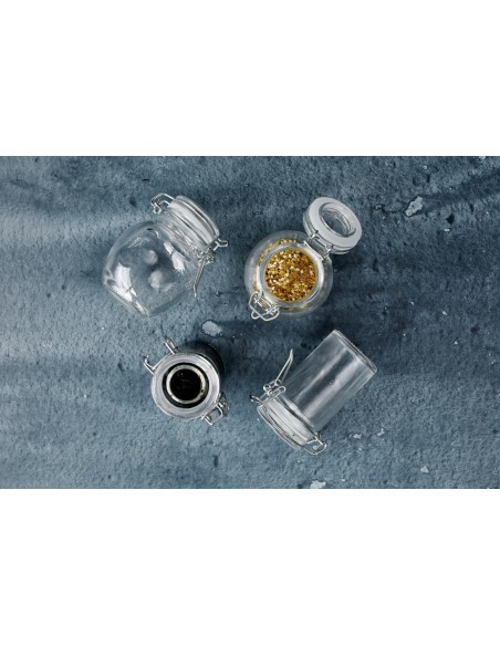 Tarro con tapa hermética cuadrado transparente vidrio 56 mm Pro.mundi