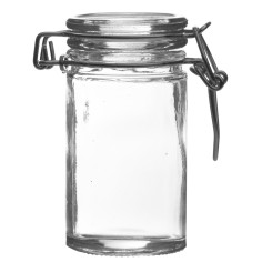 Tarro con tapa hermética recto transparente vidrio Ø 4