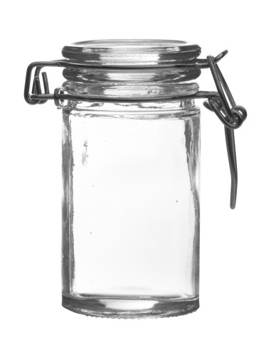 Tarro con tapa hermética recto transparente vidrio Ø 4