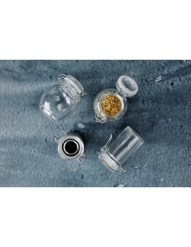 Tarro con tapa hermética recto transparente vidrio Ø 4,5 cm Pro.mundi
