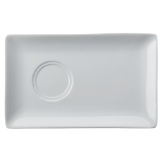 Platillo para té / desayuno gourmet rectangular blanco porcelana 21 cm Edina Pro.mundi