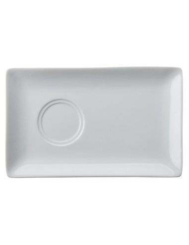 Platillo para té / desayuno gourmet rectangular blanco porcelana 21 cm Edina Pro.mundi
