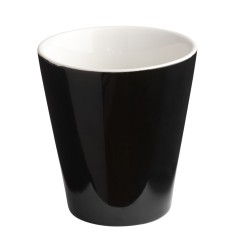 Vaso redondo negro de gres esmaltado 20 cl Ø 8