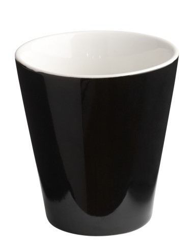 Vaso redondo negro de gres esmaltado 20 cl Ø 8