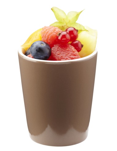 Vaso redondo marrón gres esmaltado 10 cl Ø 6 cm Prismo Pro.mundi