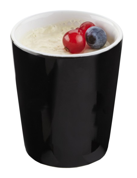 Vaso redondo negro gres esmaltado 10 cl Ø 6 cm Prismo Pro.mundi