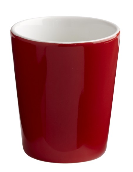 Vaso redondo rojo gres esmaltado 10 cl Ø 6 cm Prismo Pro.mundi