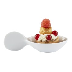 Cuchara de degustación redonda blanca porcelana 10 cm Playtime Pro.mundi