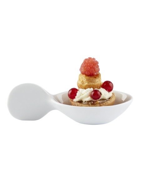 Cuchara de degustación redonda blanca porcelana 10 cm Playtime Pro.mundi