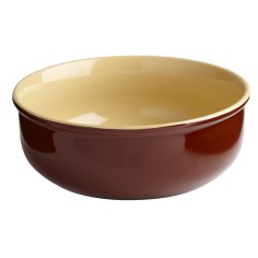 Plato para cassoulet redondo marrón gres esmaltado Ø 18 cm Pro.mundi