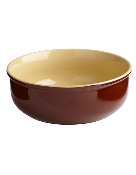 Plato para cassoulet redondo marrón gres esmaltado Ø 18 cm Pro.mundi