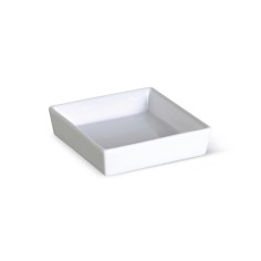 Fuente cuadrada blanca de porcelana vitrificada 14 cm Edina Pro.mundi