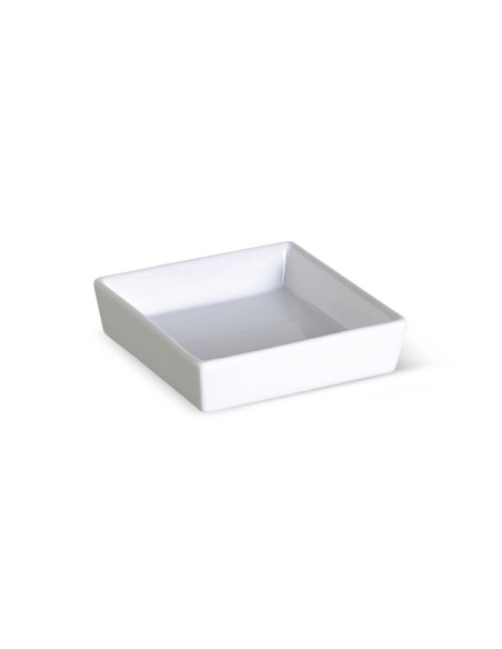 Fuente cuadrada blanca de porcelana vitrificada 14 cm Edina Pro.mundi