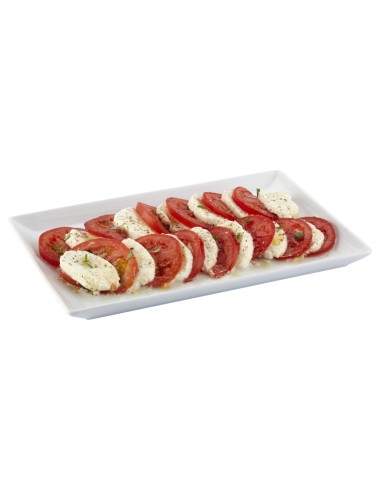 Plato llano rectangular blanco porcelana vitrificada 33x18 cm Edina Pro.mundi