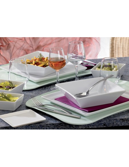 Plato hondo cuadrado blanco porcelana 20x20 cm Edina Pro.mundi