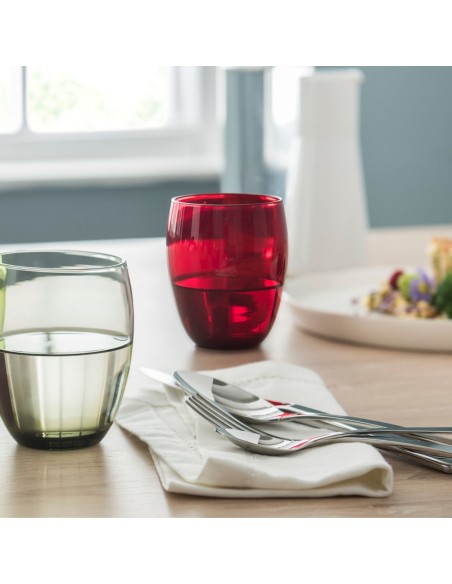 Vaso forma baja rojo vidrio 30 cl Baya Pro.mundi