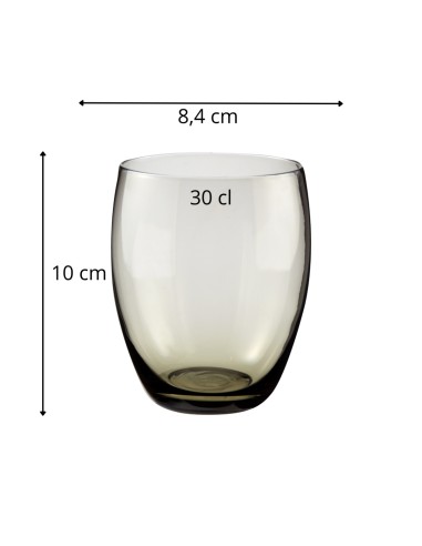 Vaso bajo gris vidrio 30 cl Baya Pro.mundi