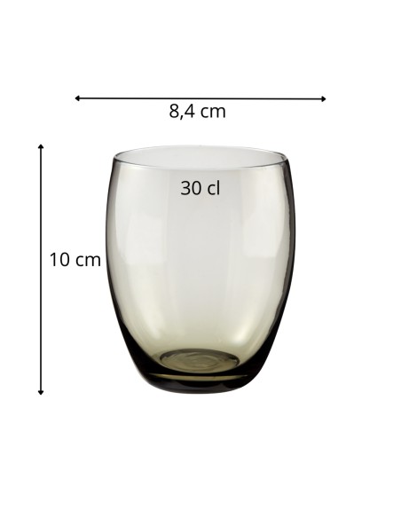 Vaso bajo gris vidrio 30 cl Baya Pro.mundi
