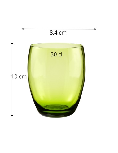 Vaso forma baja verde vidrio 30 cl Baya Pro.mundi