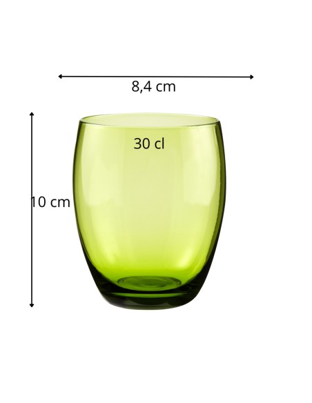 Vaso forma baja verde vidrio 30 cl Baya Pro.mundi