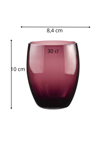 Vaso forma baja violeta vidrio 30 cl Baya Pro.mundi