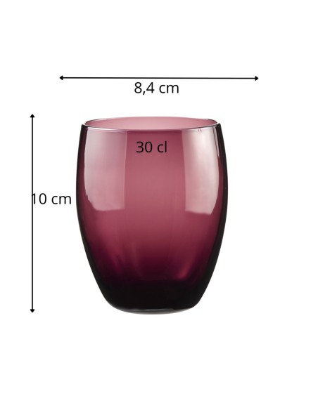 Vaso forma baja violeta vidrio 30 cl Baya Pro.mundi