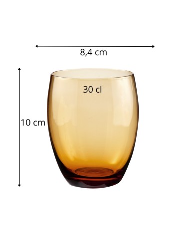 Vaso forma baja amarillo vidrio 30 cl Baya Pro.mundi