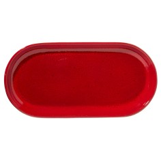 Plato para hamburguesa ovalado rojo gres esmaltado 29x14 cm Gres Couleur Pro.mundi
