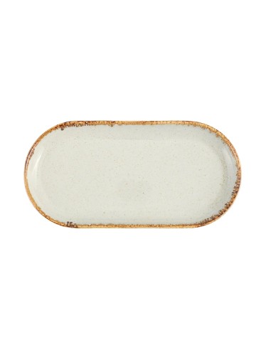 Bandeja Oval Porcelana Gris 30 Cm Seasons Porland