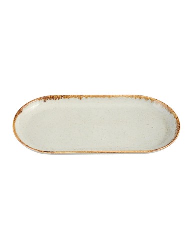 Bandeja Oval Porcelana Gris 30 Cm Seasons Porland