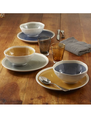 Plato llano redondo gris gres esmaltado Ø 22 cm Winter Pro.mundi