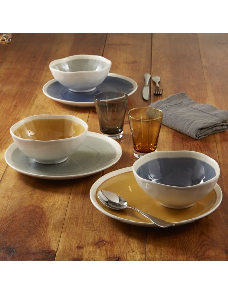 Plato llano redondo gris gres esmaltado Ø 22 cm Winter Pro.mundi