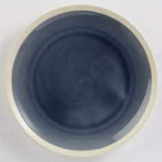 Plato llano redondo azul gres esmaltado Ø 25