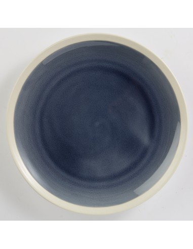 Plato llano redondo azul gres esmaltado Ø 25