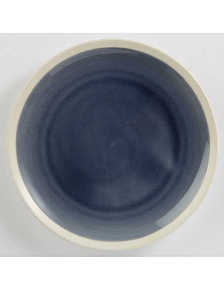 Plato llano redondo azul gres esmaltado Ø 25